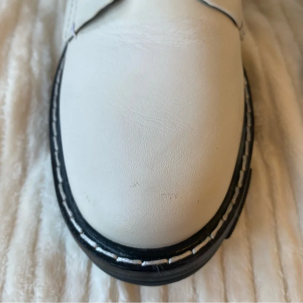 Rag & Bone Shiloh Combat Boots White Leather Black Lug Sole Women’s 39 (8.5–9) - Picture 12 of 14